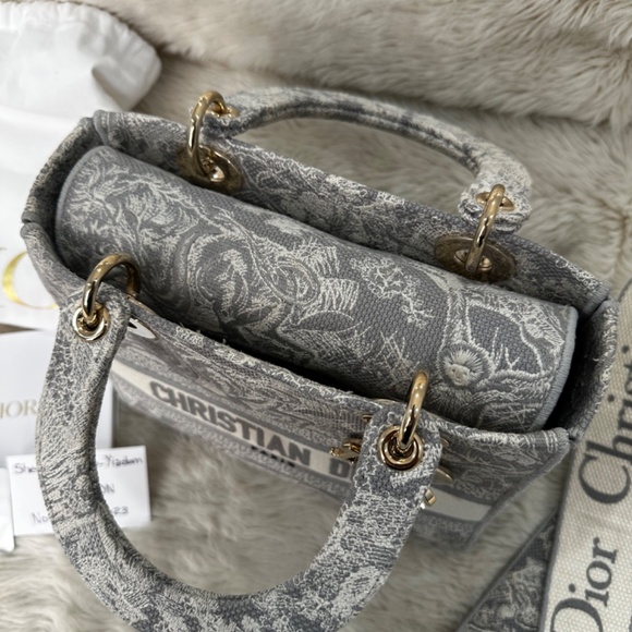 Dior Lady D-Lite Medium Gray Toile de Jouy - Picture 5 of 16